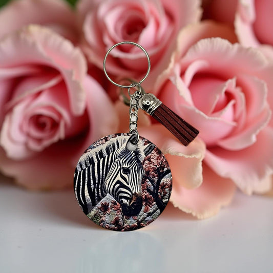 Zebra with Pink flowers