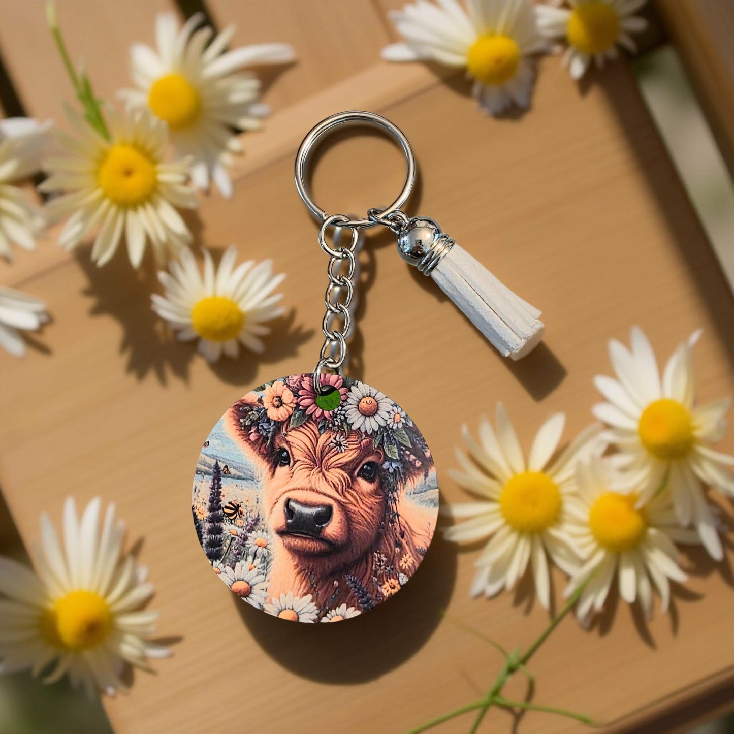Baby highland cow with floral crown