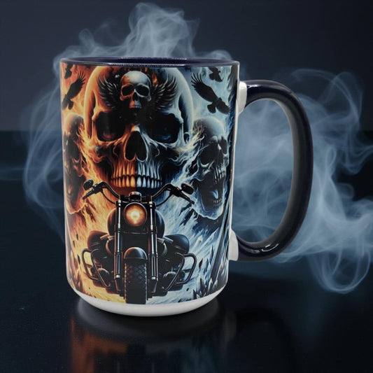 Fire and Ice skull and motorbike