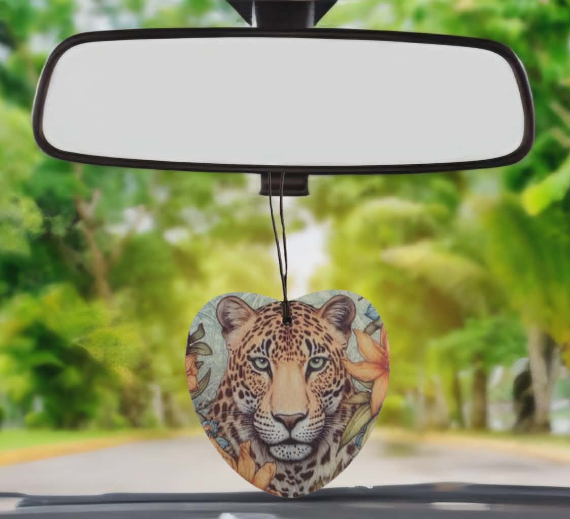 Leopard with flowers