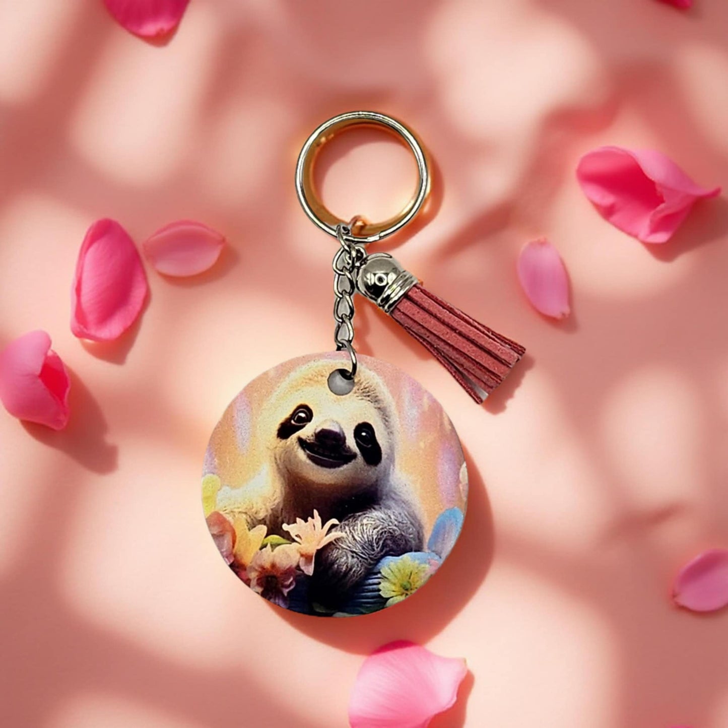 Sloth with Pink flowers