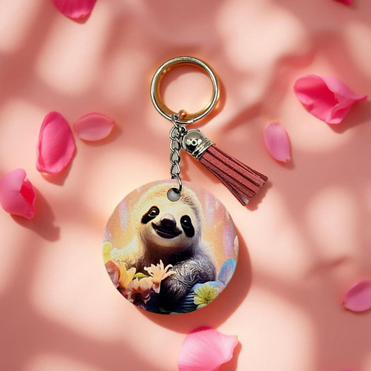 Sloth with Pink flowers