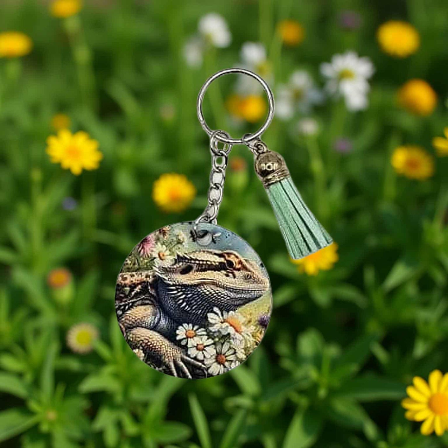 Lizard with flowers