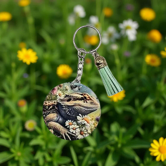 Lizard with flowers