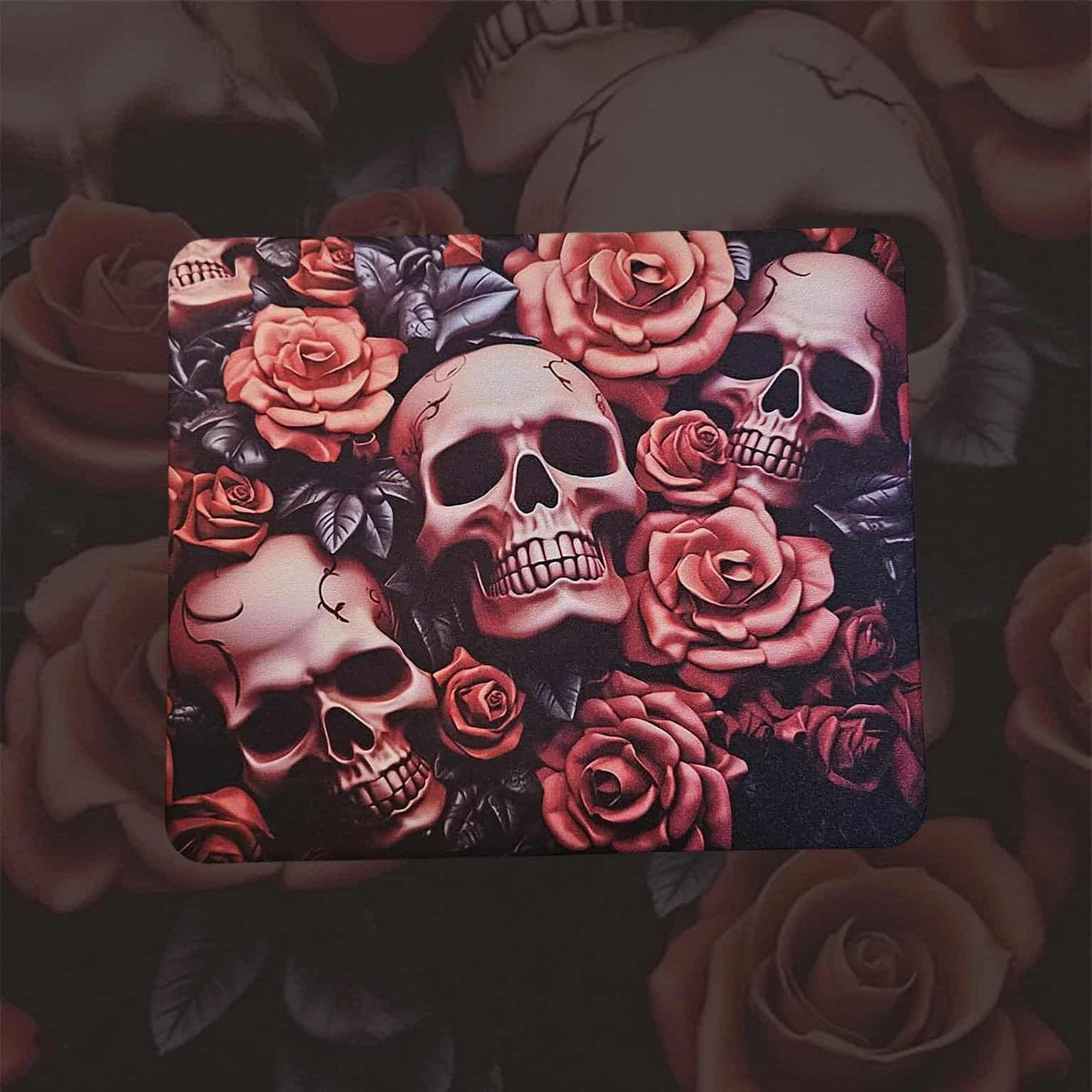Pink skulls and roses