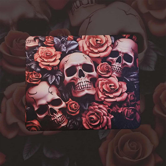 Pink skulls and roses