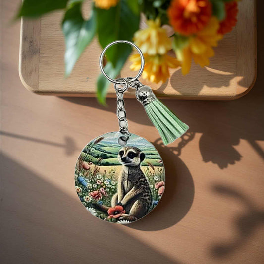 Meerkat in a flower field