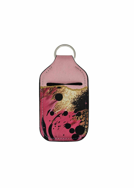 Pinks and Gold with Black Paint Splashes