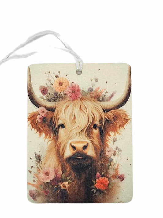 Boho floral - Highland cow