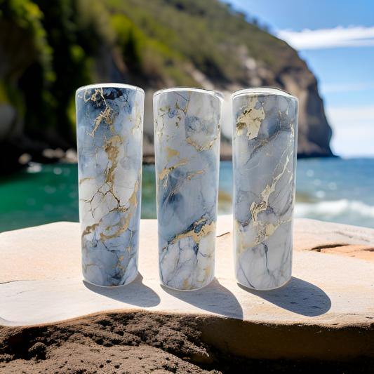 Light Blue and Gold Marble