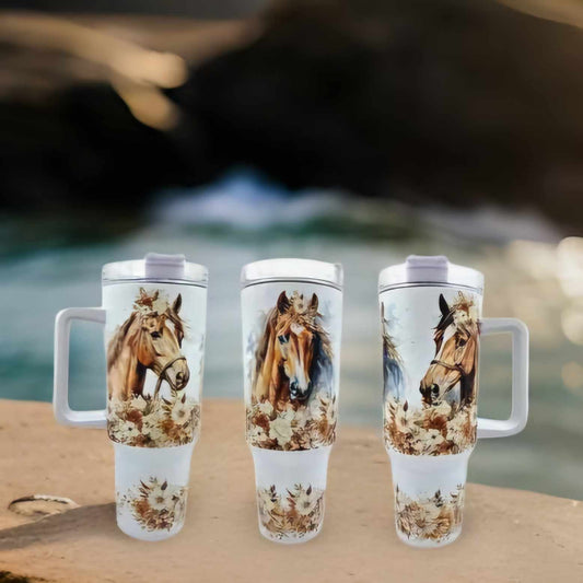 Boho Floral Horses