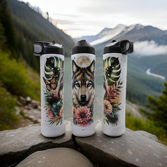 Floral and wolf