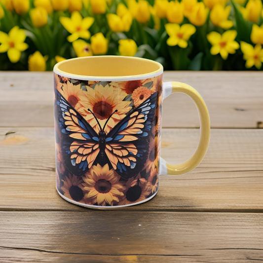 Butterfly and Sunflowers