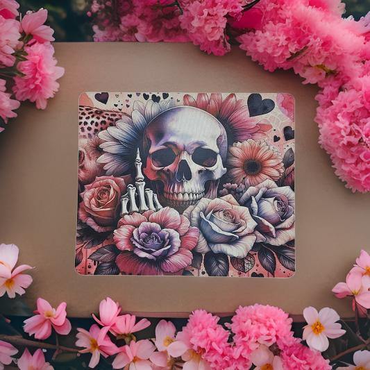 Pink floral with Skull