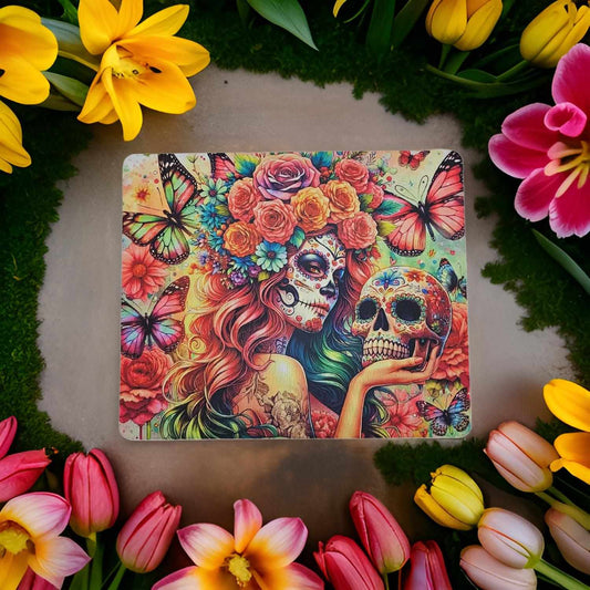 Sugar skull girl with skull and floral