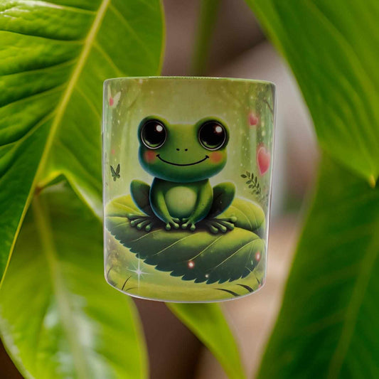 Cute green frog