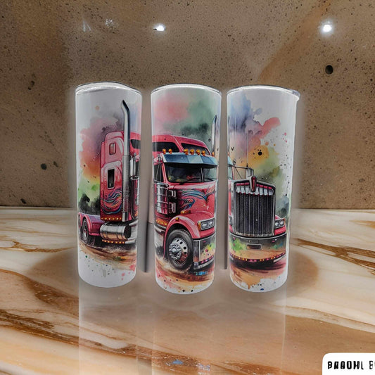 Watercolor - Pink Truck