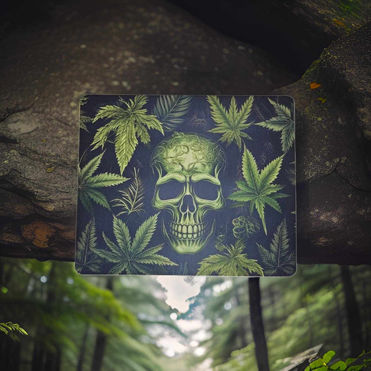 Green skull and marijuana