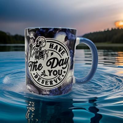 Have the day you Deserve with Blue Roses and Skulls