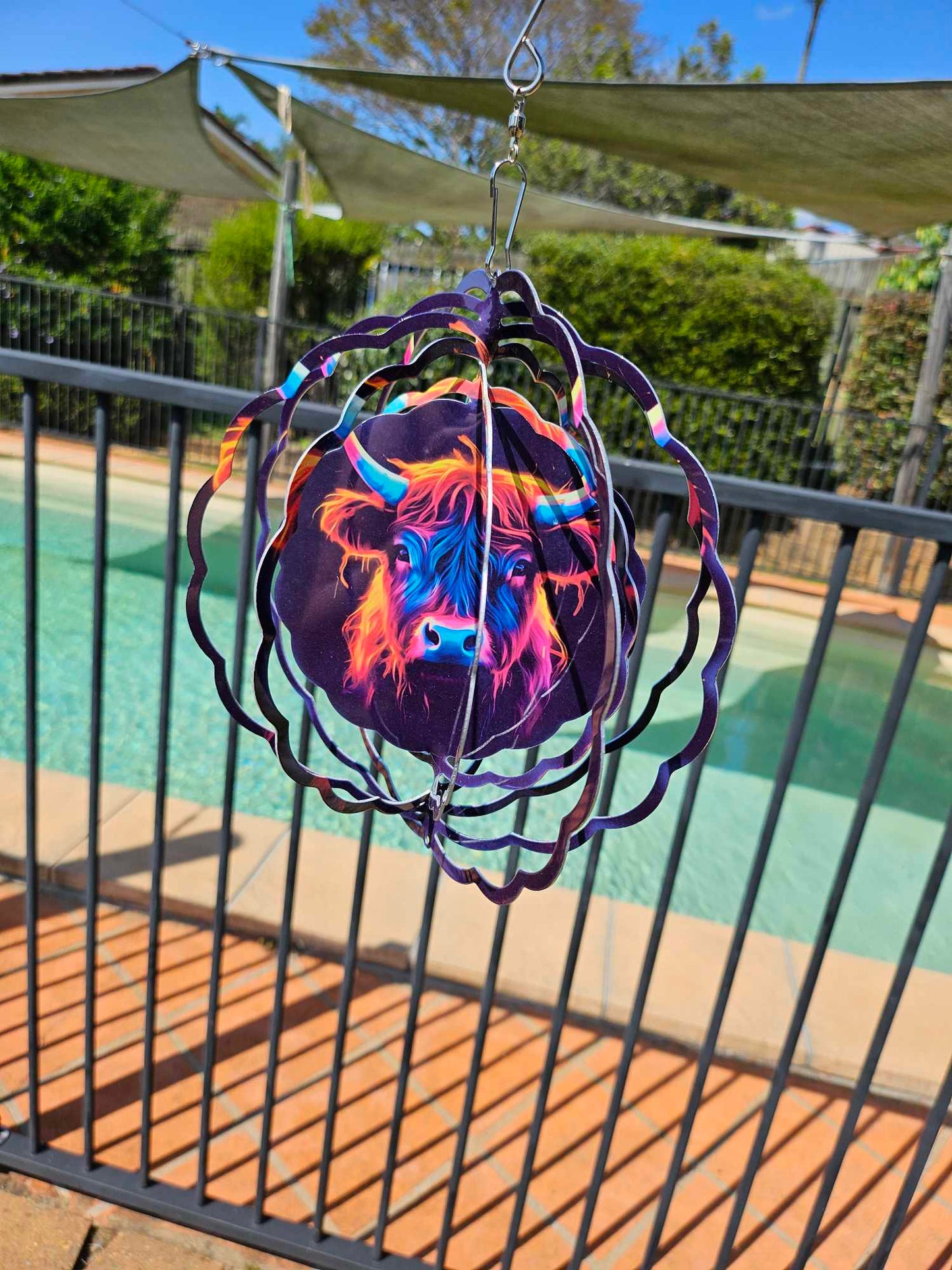 Neon Highland Cow