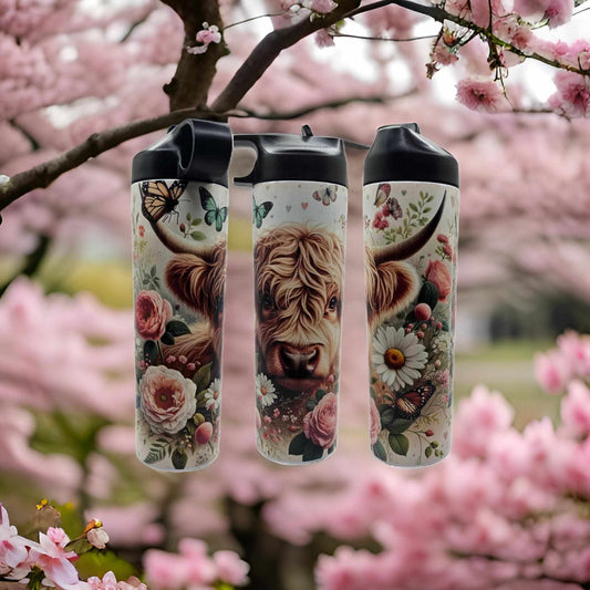 Floral and highland cow