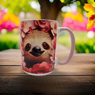 Pink floral sloth