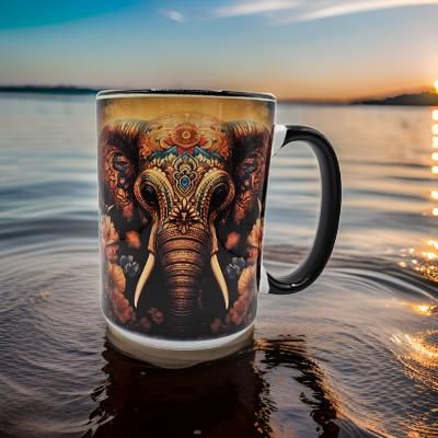Coloured painting on elephant