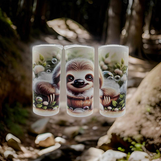 Cute sloth in the bath