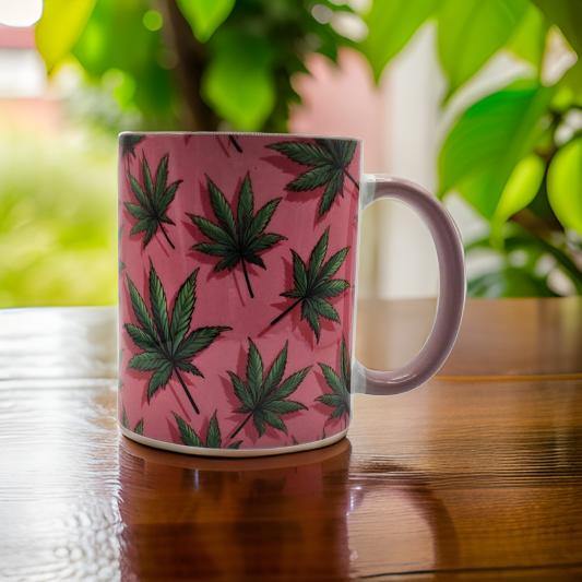 Pink with bright green weed leaves