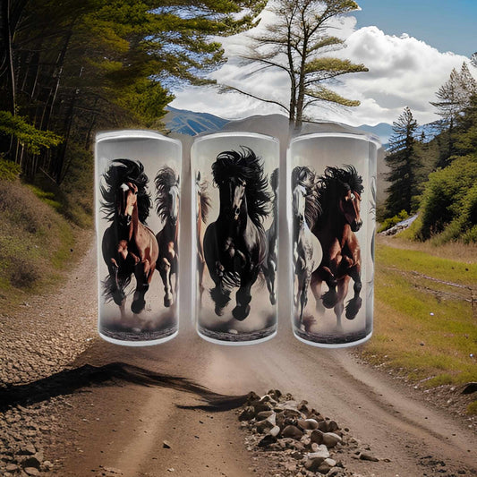 Horses running together