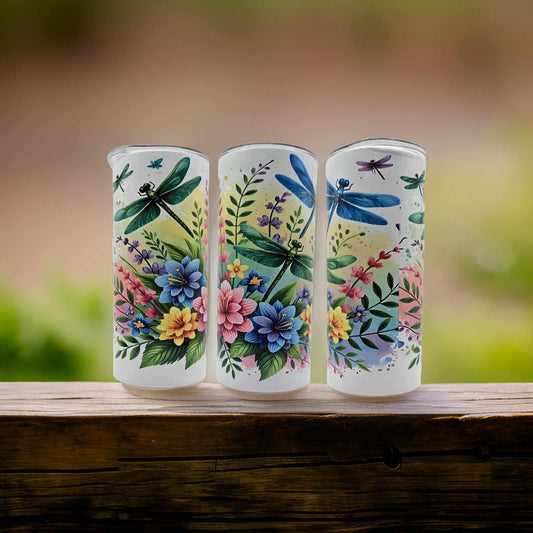 Dragonflies and flowers