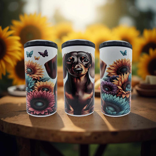 Dachshund with Sunflowers
