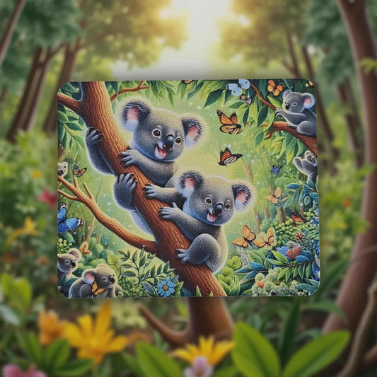Cute koalas in a tree