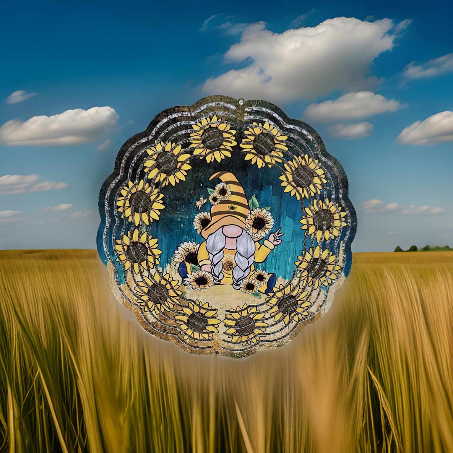 Gnome with Sunflowers