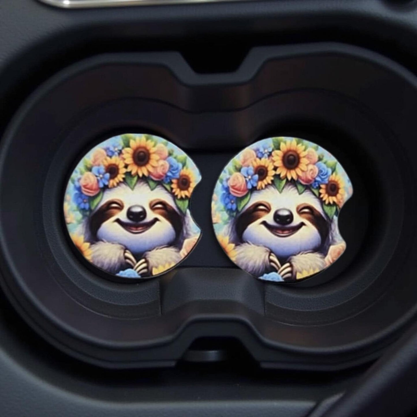 Happy Sloth with flowers