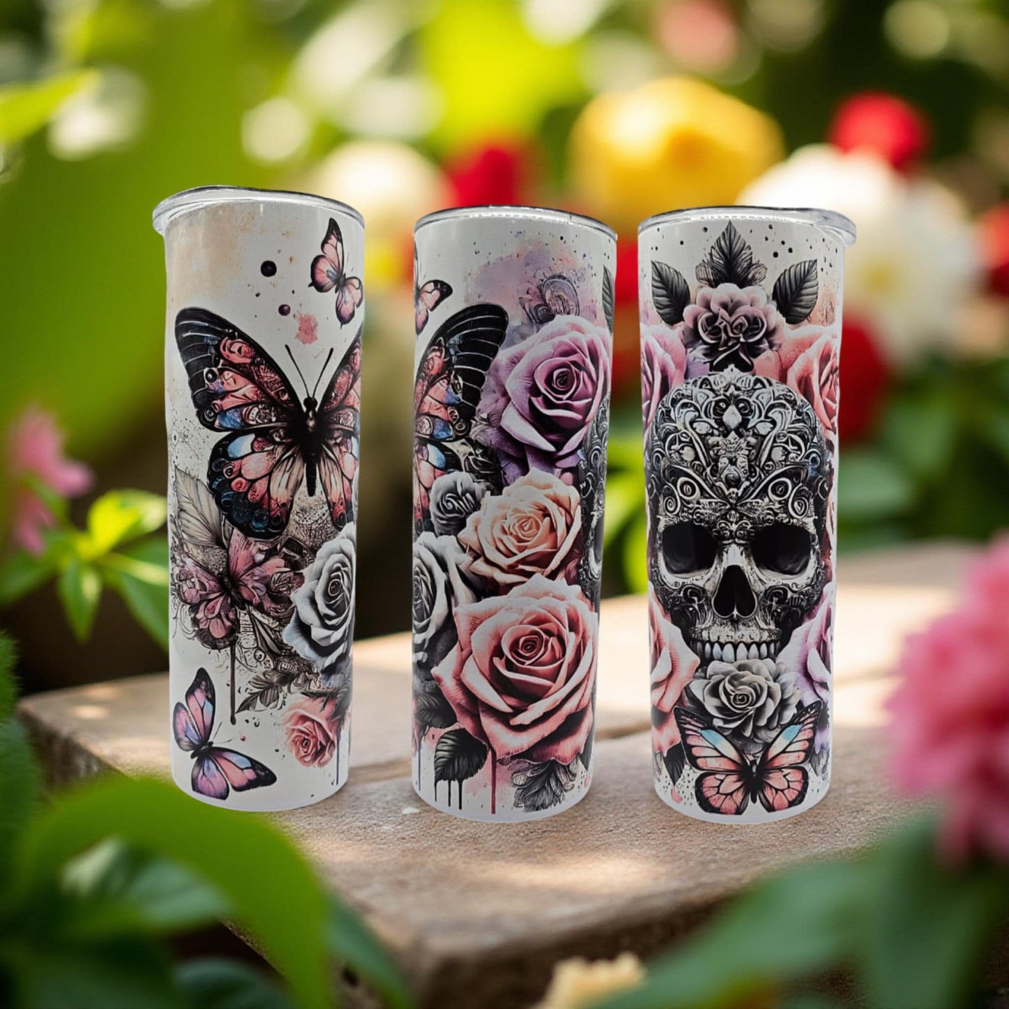 Skull, Roses and Butterfly