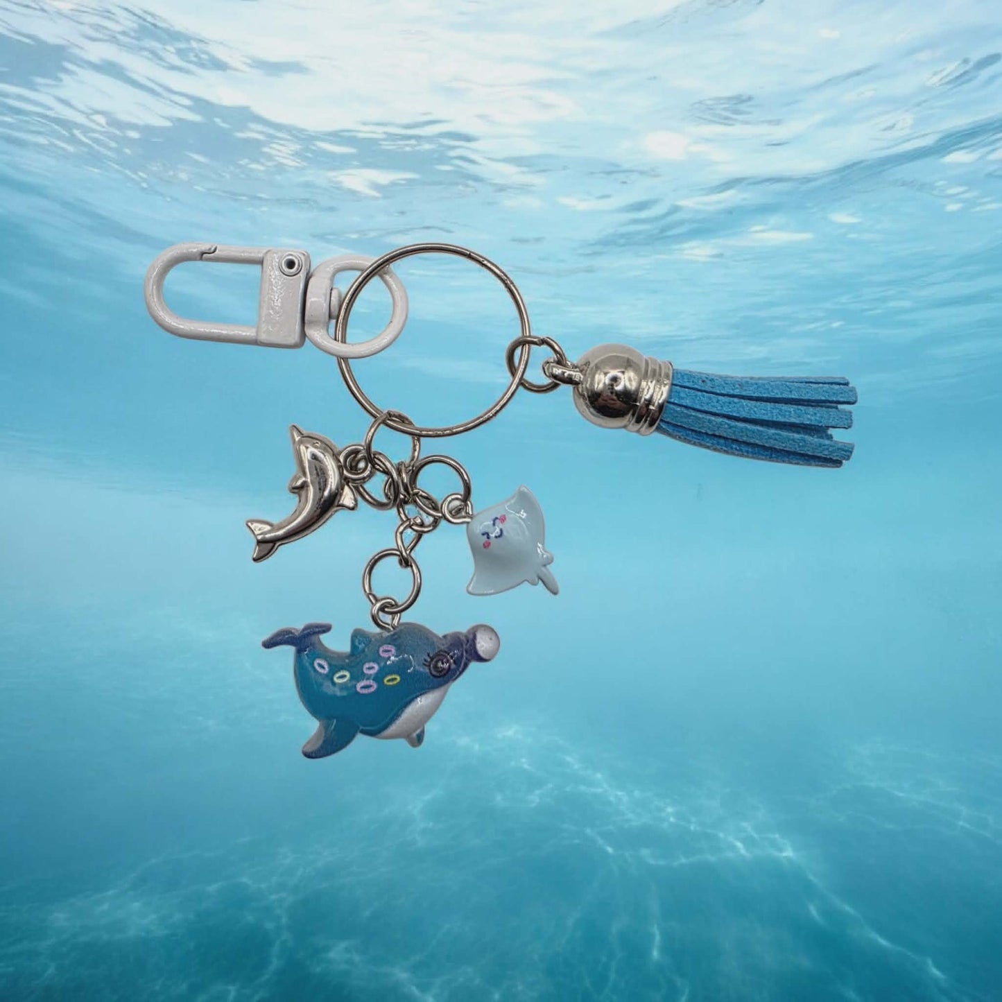 Blue Dolphin with Sea & dolphin Charm