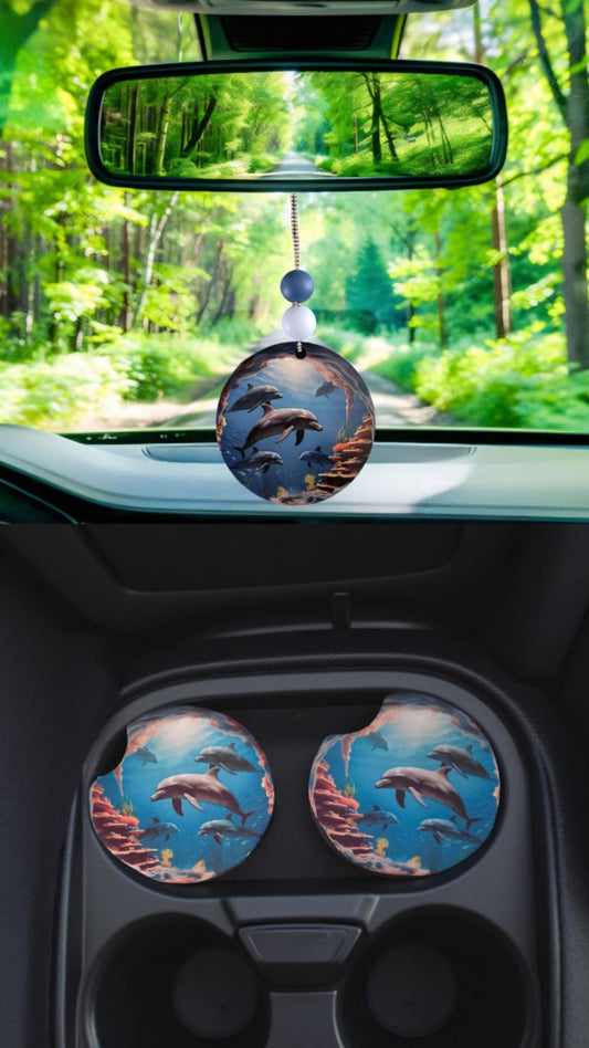 Dolphins under the sea
