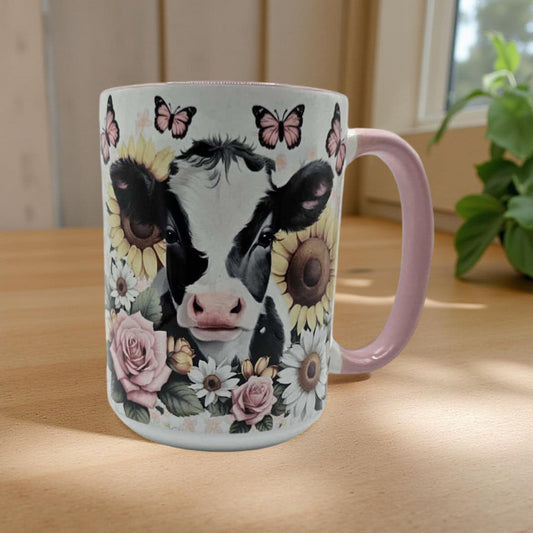 Cow & pink floral