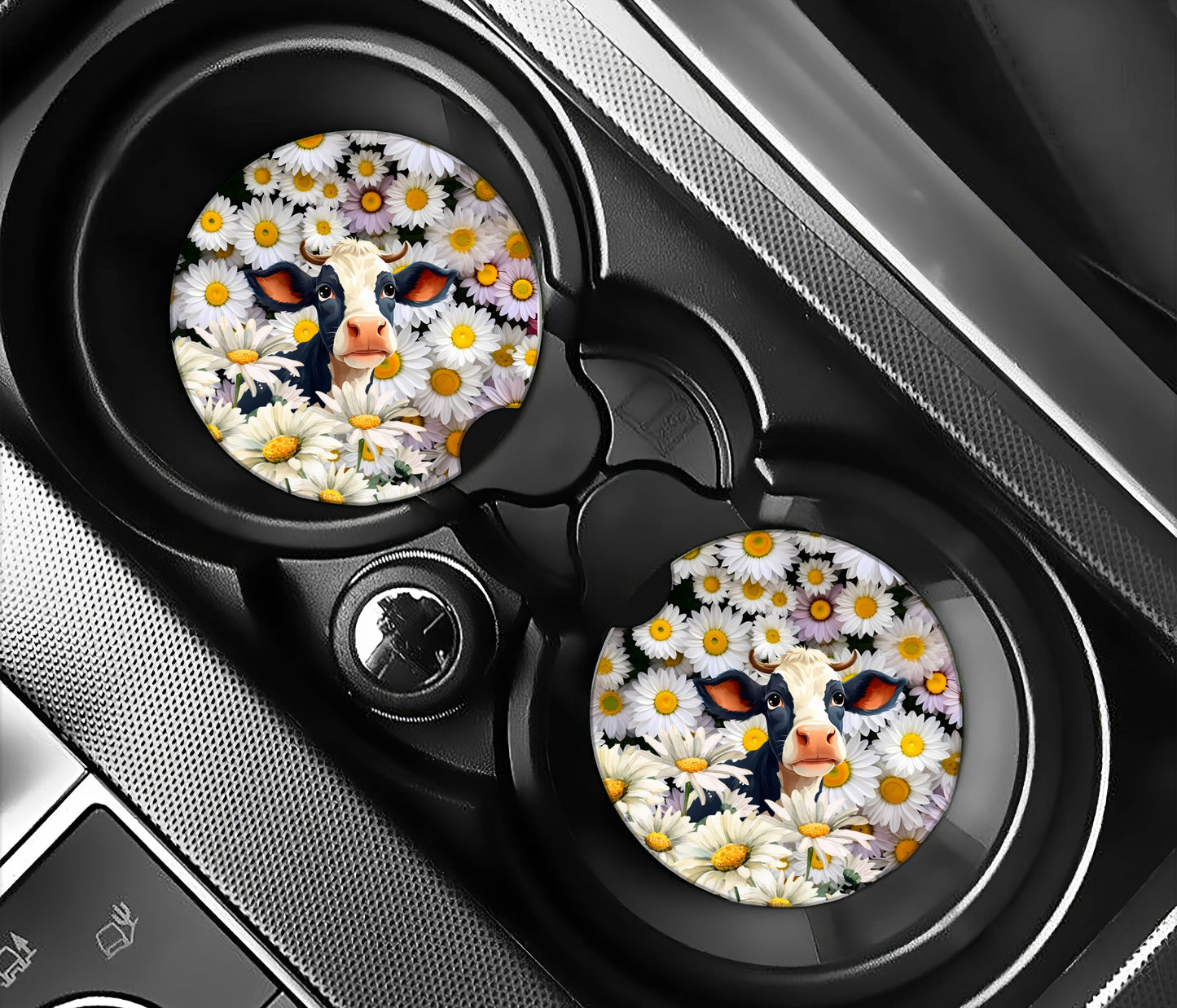 Cow with white daisies
