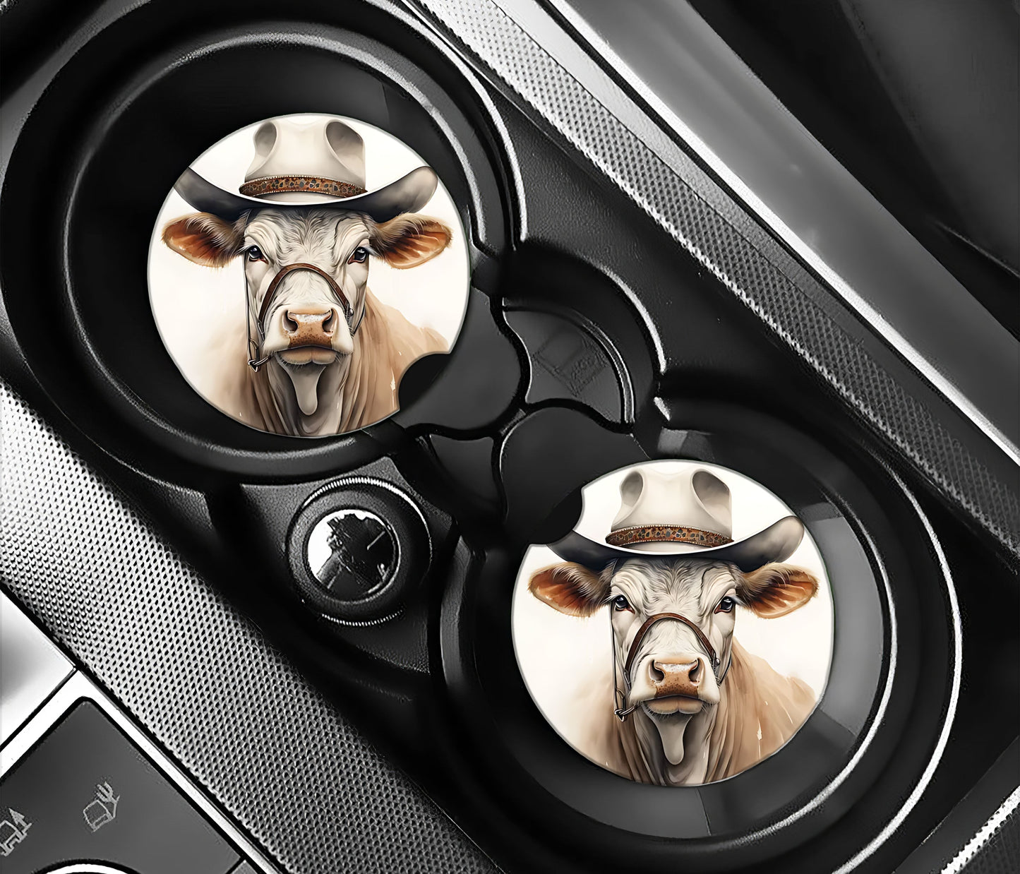 Grumpy cow with cream hat