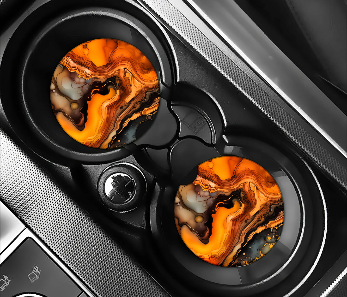 Orange and Black Alcohol Ink