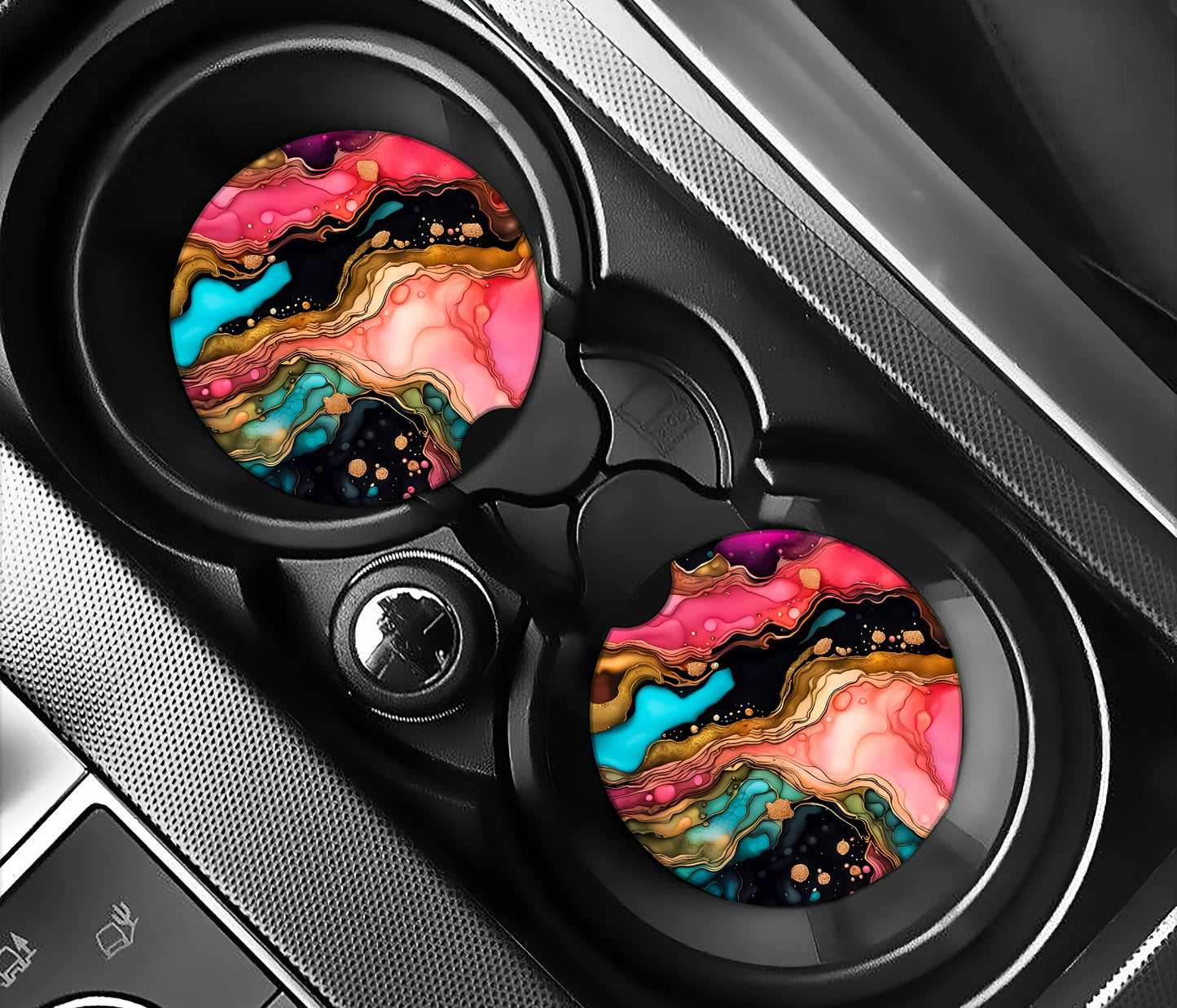 Pink, Black and Turquoise Alcohol Ink