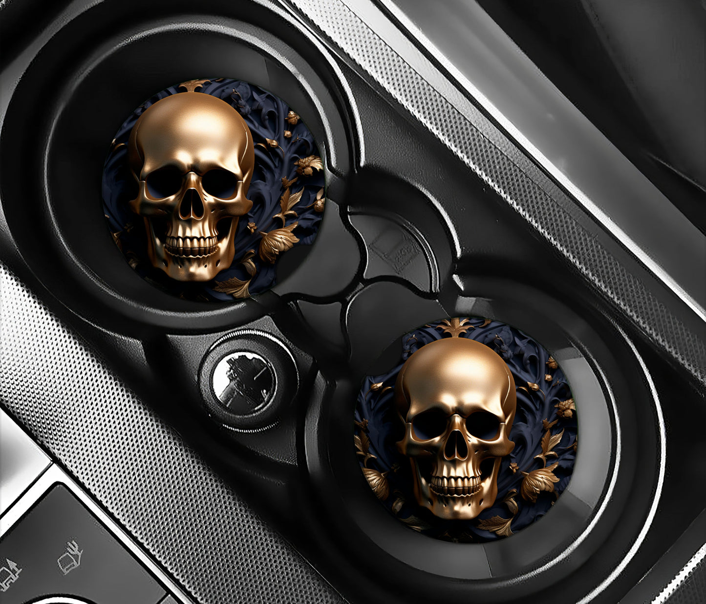 Gold metallic skull