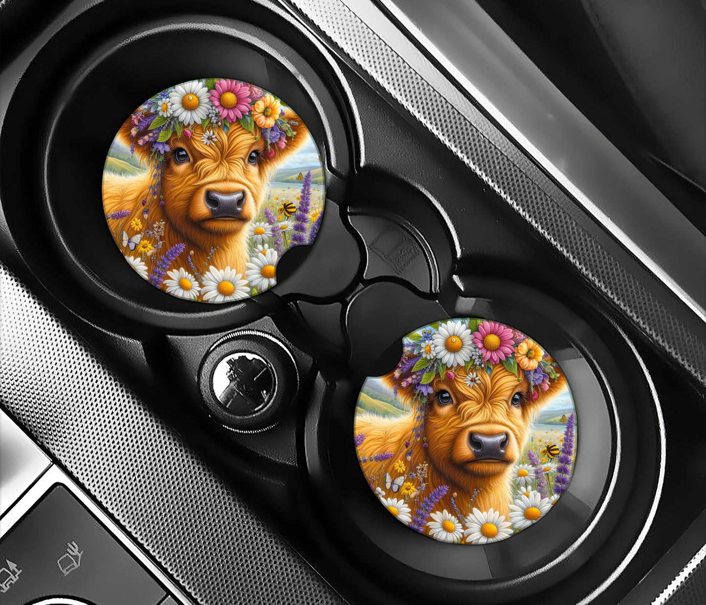 Highland Cow with floral crown