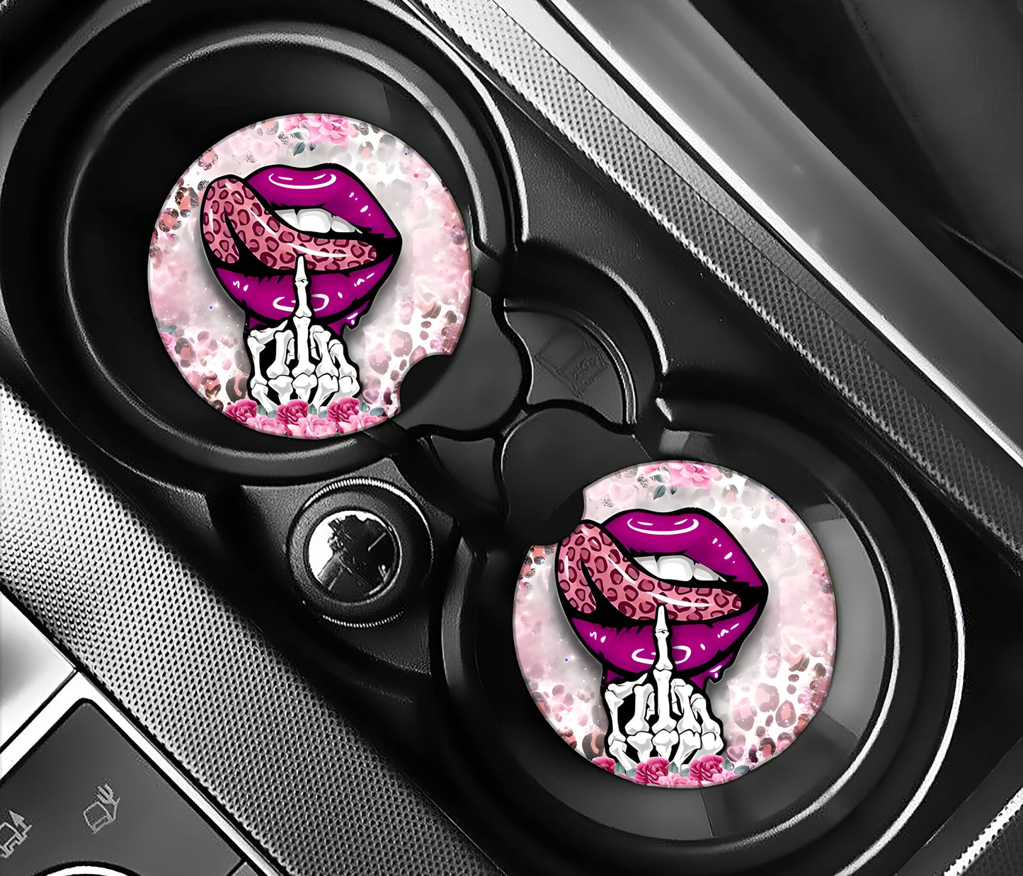 Pink Lips, leopard print tongue
