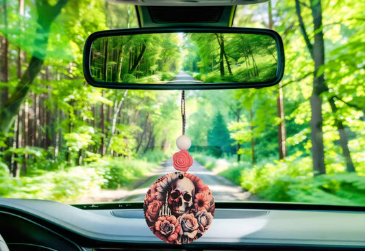 Pink Skull and Flowers