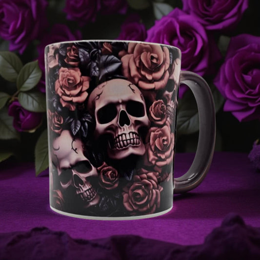 Skulls with pink and purple
