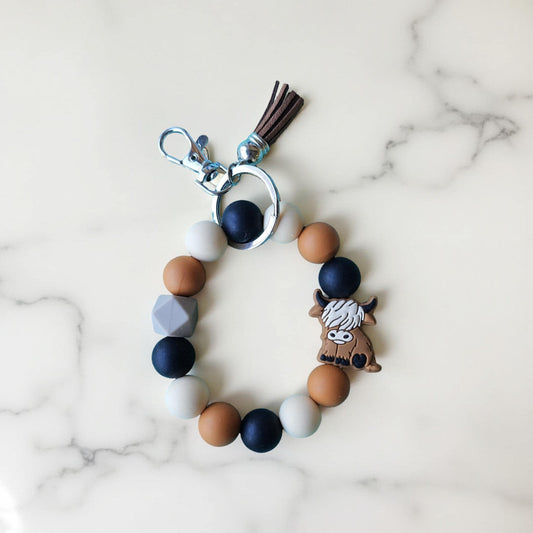 Brown & Black with Highland Cow bead