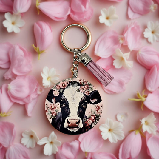Cow with Pink flowers